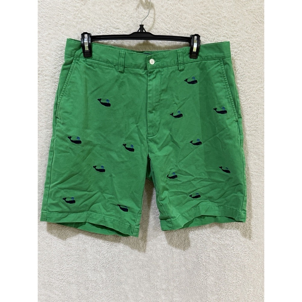 Polo Ralph Lauren Classic Fit Mens Shorts Size 34 Green With Blue Whales Print